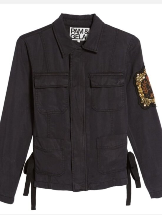 Pam & Gela Jackets & Blazers - Pam & Gela black Feminist Gangsta side tie utility jacket - Small
